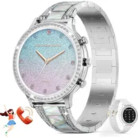 ZKCREATION i90 Smartwatch (3,3 cm, android ios), Damen Smartwatch mit Telefonfunktion Fitness Tracking silberfarben