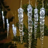 FHS International LED Eiszapfenlichterkette 6 m Transparent