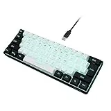 Snpurdiri 60% kabelgebundene Gaming Tastatur, Kompakte RGB beleuchtete Mini Tastatur mit mechanischem Gefühl, Leise Membran Tastatur mit USB C, Tragbare Büro & Reise Tastatur für PC/Mac(schwarz weiß)