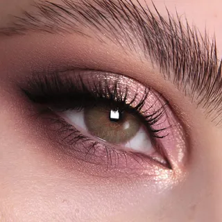 Sehr stark deckende und natürliche Braune Kontaktlinsen SILIKON COMFORT NEUHEIT farbig „Limone Brown“ + Behälter von GLAMLENS - 1 Paar (2 Stück) - DIA 14.20 - ohne Stärke 0.00 Dioptrien
