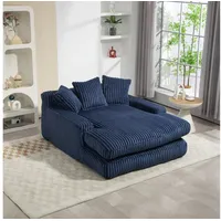 STILVORA Schlafsofa mit bettfunktion,Hochelastisches bean bag sofa cord für Wohnzimmer blau