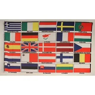 Flagge Fahne Europa 25 Länder 90x60 cm wetterfest und lichtecht für innen und aussen Europaflagge