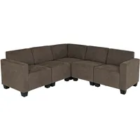 MCW Modular Sofa-System Couch-Garnitur Moncalieri 5, Stoff/Textil ~ braun