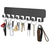 FOUORTUNATE-BEE Schlüsselbrett Schlüsselbrett mit 8Haken, Schlüssel Organizer Wand, (Schlüsselhalter für Wandhaken Dekor) schwarz