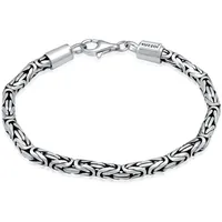 KUZZOI Königskette Armband Herren grau 925 Silber 23 cm