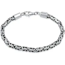 KUZZOI Königskette Armband Herren grau 925 Silber 23 cm