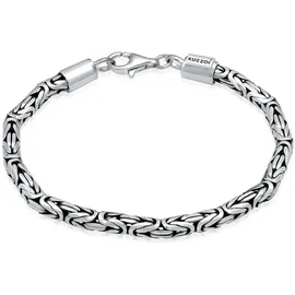 KUZZOI Königskette Armband Herren grau 925 Silber 23 cm