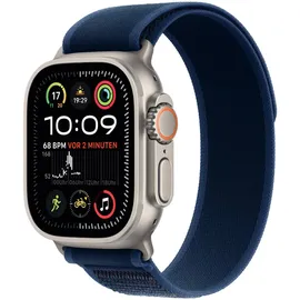 Apple Watch Ultra 2 GPS + Cellular 49 mm Titangehäuse natur, Trail Loop Armband blau S/M