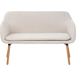 2-Sitzer Küchensofa Stoff hellbeige / heller Holzfarbton TABY