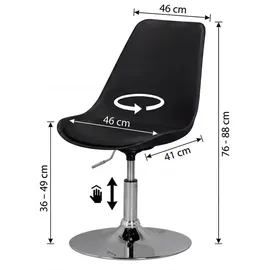 FineBuy Drehsessel Kunstleder 46 x 88 x 46 cm Schwarz mit Kissen