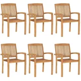 vidaXL Stapelbare Gartenstühle 59,9 x 96,1 x 27,8 cm braun 6 St.