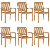 vidaXL Stapelbare Gartenstühle 59,9 x 96,1 x 27,8 cm braun 6 St.