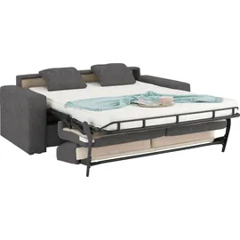 Home Affaire Schlafsofa »Roma Matratzenhöhe 14 cm« Dauerschlaffunktion, mit Unterfederung, Lattenrost, Matratze braun