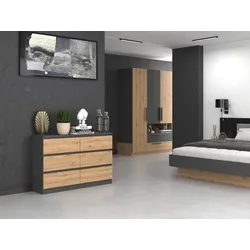 ibonto Kommode Vielseitiges & Stilvolles Sideboard mit Grifflosen Schubladen