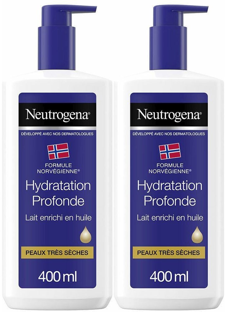 Neutrogena® Formule Norvégienne® Hydratation Profonde Lait Enrichi en Huile 2x400 ml lait