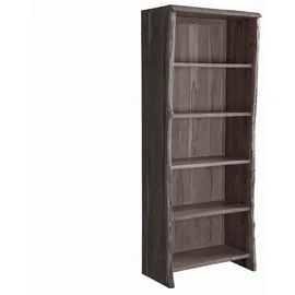 Massivmoebel24 Regal Akazie 81 x 45 x 204 cm grau lackiert / grau