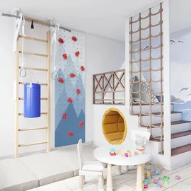 JEFlex ClimbMaxx Sprossenwand M6 aus Holz zur Verspannung zwischen Decke und Boden