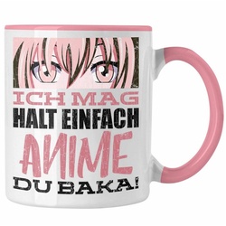 Trendation Tasse Trendation – Anime Tasse Geschenk Spruch Kaffeetasse Geschenke Deko Anme Fan Du Baka rosa