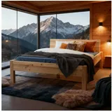 TUGA-Holztech Massivholzbett Zirbenholzbett Holzbett 80 x 200 cm 38 cm metallfreies Zirbenbett Bett 80 cm x 200 cm x 38 cm
