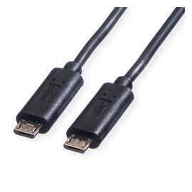 ROLINE USB 2.0 Ladekabel, Micro B - Micro B, ST/ST, schwarz,