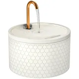 MISFANS Katzenbrunnen aus Keramik – Moderner Trinkbrunnen für Katzen mit 3-Stufen-Filter, Geräuscharme Pumpe, Wabenmuster, Ideal für Mehrkatzenhaushalte