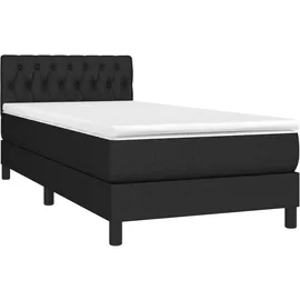 vidaXL Boxspringbett mit Matratze & LED Schwarz 90x200 cm Stoff