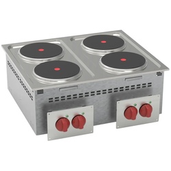 Küchenarbeitsplatte einbau 4 runde platten - 700x600x210 mm - 10400 W 400/3V - 12400631 Eurast