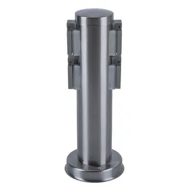 ETC Shop Steckdosensäule 4-fach Edelstahl 0 m Silber