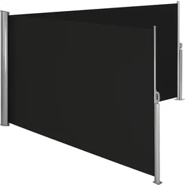 Tectake Aluminium Doppel Seitenmarkise 160 x 600 cm schwarz