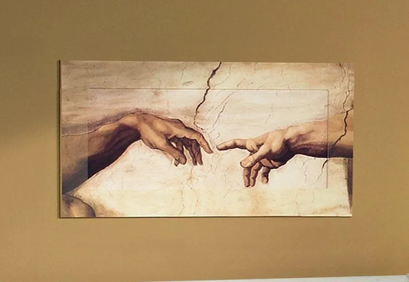 Wandbild HOME AFFAIRE "Hände" Bilder Gr. B/H: 100 cm x 50 cm, beige (natur) Kunstdrucke von Michelangelo, 10050 cm