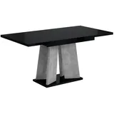 altdecor Schwarz Hochglanz, Holzwerkstoff, Rechteckig,Rechteckig, Bodenplatte, 90x75x120 cm, Esszimmer, Tische, Esstische