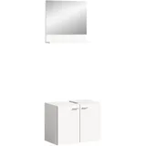 xonox.home Waschbeckenunterschrank m. Spiegel 57 cm x 44 cm x 33 cm Weiß