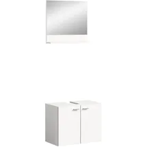 xonox.home Waschbeckenunterschrank m. Spiegel 57 cm x 44 cm x 33 cm Weiß