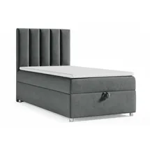 Best For Home Boxbett, Graphit, Textil, Höhe ca. 18 cm, Rechteckig, 100x200 cm, Schlafzimmer, Betten, Boxspringbetten