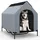 Costway Hundehütte 84 x 132 x 114 cm Metall Grau