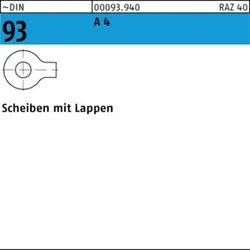 DIN 93 Scheibe mit 1 Lappen, Edelstahl A4 25 HP