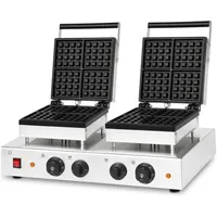 Vertes Waffeleisen Belgische Waffel Doppelt, 8 Waffeln Gleichzeitig, 160 Stück Pro Stunde, Regelbar 0-300°c, Timer, Teflonbeschichtet, Belgisches Waffeleisen, Edelstahlgehäuse, Waffle Maker 3200 Watt
