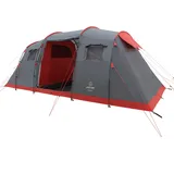 Justcamp Familienzelt Justcamp Lake 6 Camping Zelt für 6 Personen mit zwei Schlafkabinen, grau 6 PERSONEN