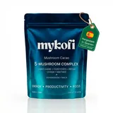 MYKOFI Kakao mit adaptogenen Pilzen, 7-in-1, Löwenmähne, Cordyceps, Reishi, Chaga, Maitake, Ashwagandha und Maca – Natürliche Energie, psychische Fokus und tägliches Wohlbefinden, 30 Portionen