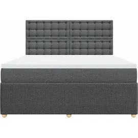 vidaXL Boxspringbett 180 x 200 cm Dunkelgrau