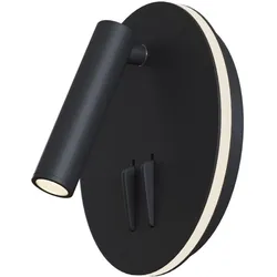 Moderne LED Wandleuchte schwarz rund LOS 176 getrennt schaltbar