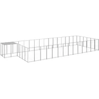 vidaXL Hundezwinger Silbern 26,62 m2 Stahl