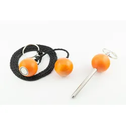 Boule Pétanque Sparset -1 Kugelmagnet – 1 Kreiszeichner – 1 Zielkugel-Orange EINHEITSGRÖSSE