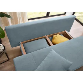 Jockenhöfer Schlafsofa Kunstleder 2-Sitzer Blau