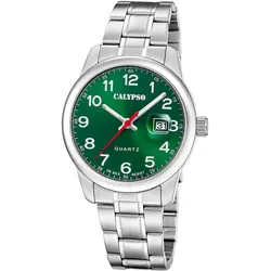 Calypso K5872/5 Herrenarmbanduhr Quarz Stahl/Grün