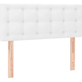 vidaXL Boxspringbett mit Matratze Weiß 90x200 cm Kunstleder