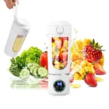 Tragbarer Mixer, 700 ml Kleiner Entsafter, Wiederaufladbarer Smoothie Maker, mit 12 Rostfreien Klingen, Mini-Standmixer für Smoothies und Shakes, Personal Blender für Reise/Büro/Sport