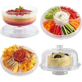 Excellent Houseware 6-in-1 Servierplatte | transparent