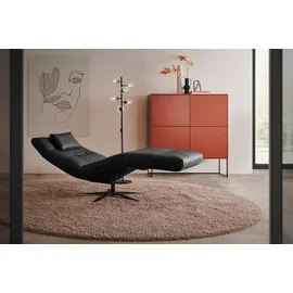 KAWOLA Relaxliege LETICIA Leder 0 x 0 x 0 cm schwarz mit Nackenkissen