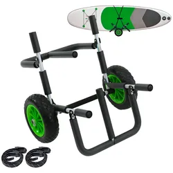TRUTZHOLM SUP Board Wagen für 2 SUP's klappbares Alugestell mit Polsterung PU-Räder inkl. 2 Sicherheitsgurte